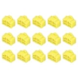 uxcell 15個 RJ45ポートダクトカバーキャップ シリコンプラグ プロテクター ラップトップPC イーサネットRJ45メスプラグ用 イエロー