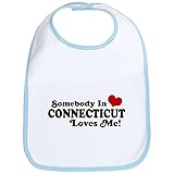 CafePress Somebody in Connecticut Loves Me Bib - Standard Sky Blue by CafePress