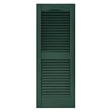 15 in. x 43 in. Louvered Shutters Pair in #028 Forest Green [並行輸入品]