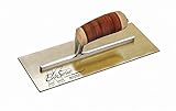 Kraft Tool PLE457L Elite Series Five Star Golden Stainless Steel Plaster Trowel with Leather Handle,