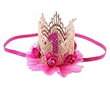 幼児赤ちゃん花ヘアアクセサリーレースCrown誕生日プリンセスヘアコーム US サイズ: M カラー: レッド