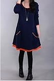 『Vision』マタニティウェア 服 　春秋冬 　　マタニティ 長袖　 ワンピース 妊婦服P036 (XL, A)