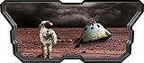 24 " Space Ship WindowインスタントビューAstronaut On Mars宇宙船# 1デカール壁ステッカー子供ベビールーム壁画ホームアート飾りグラフィックSmall
