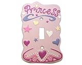 Pink Princess Single Switch Plate Nursery Decor Lightswitch Cover [並行輸入品]
