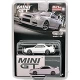 MINI GT 1:64スケールアメリカ MiJo Toys 限定 GT-R R34 Vスペック II N1 (ホワイト)右ハンドル仕様