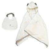 シャンティ ギフトセット1（グレー） フード付きバスタオル+スタイ1枚 今治産 (0～3歳用) のし・包装・メッセージカード対応