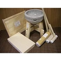 Amazon | 餅つき道具 二升用臼 木台・杵M・子供用キネ大小2本・二升用 