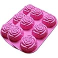 Xcaptain おしゃれなバラ型のシリコンケース 薔薇 花 シリコン製 焼き菓子 クッキング ケーキ作り 2個セット