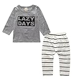 Lazy Days 2点セット（上着＋パンツ）　ベビー服　女の子　幼児　子供服　男の子　赤ちゃん服　　長袖　4サイズ　キッズ服　ロンパース　カバーオール　満月/出産祝い/プレゼント70CM－80CM－