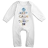 noxidn smwi Baby Infant Romper Keep Calm and Curry On長袖Playsuit服装、ホワイト カラー: ホワイト