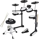 GrooveLab グルーヴラブ 電子ドラム メッシュパッド仕様 HitSync GLHS-01/WH ホワイト [ドラムイス、ヘッドフォン、スティック(2本1組)、スティックホルダー、ドラムキー、予備スティック付属]