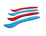 oogaa Baby Weaning Spoons - Easy Clean Baby Safe - 8.5in - Blue and Red - by oogaa