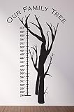 Growth chartファミリーツリー壁デカールステッカー 72 Inches ブラック WD-WSQ-1005-BLK-72