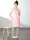 ANGELIEBE エンジェリーベ マタニティ パジャマ 授乳口付き ジャガードボーダー 半袖 ナイティ 産前 産後 授乳服 前開き パンツ セット L ピンク 22467 22467170