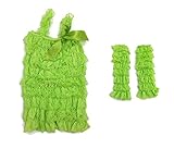 ラッシュダンスベビー/幼児用ガールズLayeredレースフリル付きPettiロンパース&レッグウォーマーセット カラー: グリーン