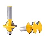 TOOGOO 2ビットタングおよびグルーブエッジバンディングルータビットセット - 1/2インチシャンク