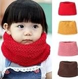 Dream mart ネックウォーマー ニット キッズ 子供 赤ちゃん マフラー 暖かい シンプル フリー 冬 ベビーおしゃれ (F, イエロー)