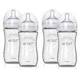 Philips Avent Natural Bottles Feeding Glass Bottle - 4 Pack, 8 oz by Philips AVENT