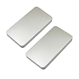 WestKaiba 缶ケースブリキ缶 おもちゃ箱 角缶 箱 物入れ 小物入れ 大き目サイズ ブリキ缶 化粧品収納箱, 17x9x1.5cm ヴィンテージ・シルバー（2個入り）