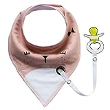 EOZY ベビー スタイ ビブ 柔らかい よだれかけ 2層タイプ 三角 スナップ 調整可能 多機能 コットン ギフト バンダナ型 かわいい 出産祝い ピンク２