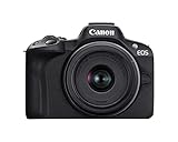 Canon EOS R50 ミラーレスカメラ RF-S18-45mm F4.5-6.3 is STMレンズキット 24.2メガピクセル CMOS (APS-C) センサー 4Kビデオ ハイブリッドカメラ 写真とビデオ ビデオブログ コンテンツクリエーター RFマウント ブラック