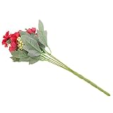 Flameer ブーケ　観賞植物　インテリア　人工菊花　４色選択　デコレーション - 赤