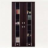 ヒルトン 日本製 耐震ラッチ付 ツキ板+強化ガラス 90 フリーボード (ブラウン)