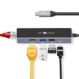 SETMSPACE ドッキングステーション type c 5-in-1 ドッキングステーション Type C ハブ 5Gbps HDMI 4K@30Hz どっきんぐ PD 60w ドッキングステーション アルミ合金+ABS材質 どっきんぐ （ USB-A HDMI PD RJ45）Windows8/10、Mac OS 、Androidに対応 110*30*14mm 5-IN-1