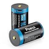 POWXS 単1電池 充電式 ニッケル水素 1.2V定出力 LED表示 USB直接充電10000mWh Dセル（USB Cケーブル付き）(単