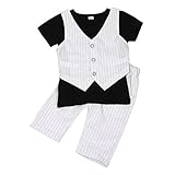 （イーエフイー）EFE　ベビーフォーマル　子供服　幼児　新生児　男の子　上下セット　コットン　半袖　Tシャツ　トップス　ショートパンツ　出産祝い　結婚式　新生児　写真撮影 ホワイト 120