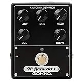 GOKKO Hi-Gain Box GK-34ディストーション・ペダル - カリフォルニア・メサ・ブギー・アンプ・シミュレーション | カスタム・トーン形成のための5つのコントロール・ノブ | オールアナログ・オーバードライブ | 9V DC電源