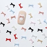 ISHR ネイルパーツ リボン 約50個 3D 立体 蝶結び 可愛い 小さい ネイル リボン ネイルアート ハンドメイド 手芸 ジュエリーパーツ デコパーツ (50)