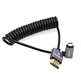 Eonvic 8K 2.1 HDMI - Micro HDMI L字型ケーブル 高速 48Gbps コイルケーブル Atomos-Ninja-V 4K-60P レコード 48Gbps HDMI Canon-R5C R5 R6用