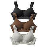 (ニッセン) nissen 綿混 モールドカップ ハーフトップ ３枚組 黒 + グレー + 茶 M