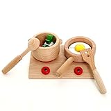 木製玩具料理 - ウォルドーフとモンテッソーリインスピレーションを受けごっこプレイキッチン玩具
