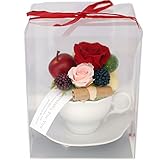 パラボッセ プリザーブドフラワー カプチーノ ハッピーマム クリアケース入 横幅10cmx10cmx高さ13cm preserved flowers