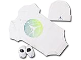 (ジョーダン)Jordan ベビージョーダン 3点セット (0-6M(0～6ヶ月), 白ネオングリーン) [並行輸入品]