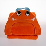 Little Ashkim Hooded Turkish Towel - Orange Monster - 0-24 months by Little Ashkim