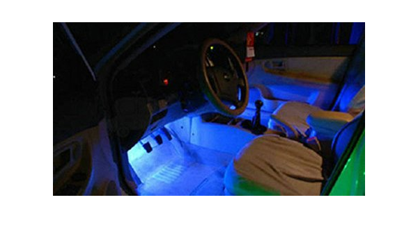 Amazon 車のネオンイルミネーション フットライト シガーソケットに差し込むだけ 室内装飾クリスマス仕様にも 青 ブルーライト ライト 照明アクセサリー 車 バイク