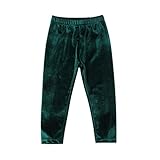 子供 ベビー 幼児 女の子 ベルベット ウォーム ストレッチ ロングパンツ レギンス ソリッドカラー ズボン (100cm/2〜3歳, グリーン)