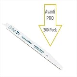 (200 Count) Avanti Pro PS0912AW 9-Inch 6/12 TPI Bi-Metal Reciprocating Saw Blades for Wood with Nail