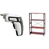 『電動ドライバー 充電式 RD110-W ホワイト』と『ラック ウッディラック 幅83.5×奥行35×高さ118.5cm ブラウン WOR-8312』のセット