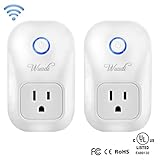 WifiスマートワイヤレスコンセントプラグWuudi noハブ必要なスマートタイミングソケット、ワイヤレスリモートコントロールデバイス作業にwith Alexa WU-777
