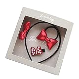 【Pedonir】3点セット　赤ちゃん　カチューシャ　ヘアクリップ　リボン　子供　かわいい　プレゼント　レッド　蝶結び