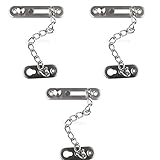 monkeyjack 3 - Packサテンドアラッチスライドチェーンボルトホームセキュリティドアガードロックボルト