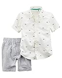 カーターズ Carter's トップス ＆ ショートパンツ セット 2-Piece Button-Front Top & Striped Shorts Set 18M (78-83cm) [並行輸入品