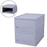 LOWYA （ロウヤ） 収納 収納ボックス 2個セット フラップ式 簡単組み立て おしゃれ マット 収納ケース 幅39cm 奥行50cm 高さ23cm ライトグレー 新生活