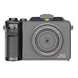 デジカメ 4800万画素 前後カメラ 18倍ズーム 3.0インチ大画面 WIFI機能 広角 マクロ オートフォーカス 手振れ補正 外付けストロボ対応 4K動画撮影 カメラ本体/データケーブル/電池1個/手首ひも/カメラワイパーメモリカードは付属していません 初心者 セット 修学旅行 学生 誕生日 プレゼント （ダークグレー）