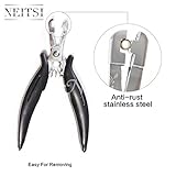 Neitsi(ネイティス)ウィッグ専用ペンチ 圧着ペンチ プライヤー ハイグレード ザ ペンチ 無痕で制作ツール スプリング付き平らペンチ ばね付きペンチ １本（黒03）