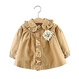 FEVON　ウインド ブレーカー　ベビー　子供服　ジャケット　女の子　長袖　春秋　キッズコート　パーカー　トレンチコート　ガールズ　オシャレ　フリル　丸襟　バックリボン付き　羽織り　ブルゾン　子供用　